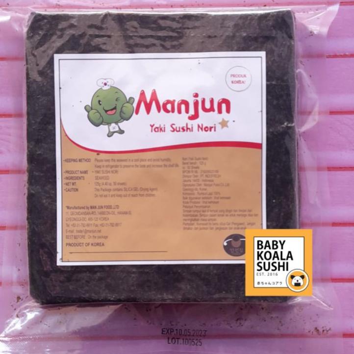 

➩ MANJUN Sushi Nori Kimbab 50 S Halal │ Nori Gimbab Import Lembar Rumput Lautt. ☏