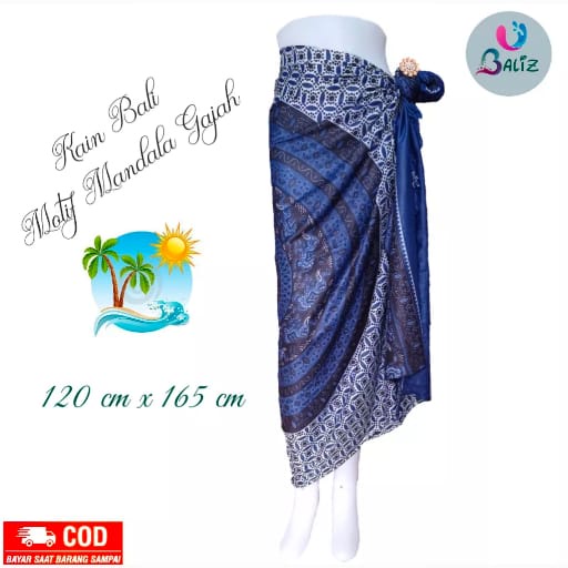 Kain Pantai Kain Bali Pantai - Kain Bali Motif New Mandala Gajah Rumbai Standar - Sarung Pantai SEMBILAN MODE - Sarung Bali - Kain Pantai - Kain Katun Jepang - Kain Untuk Hiasan Dinding - Kain Untuk Plafon Mobil Truk Dan Mobil 3/4 Lainnya