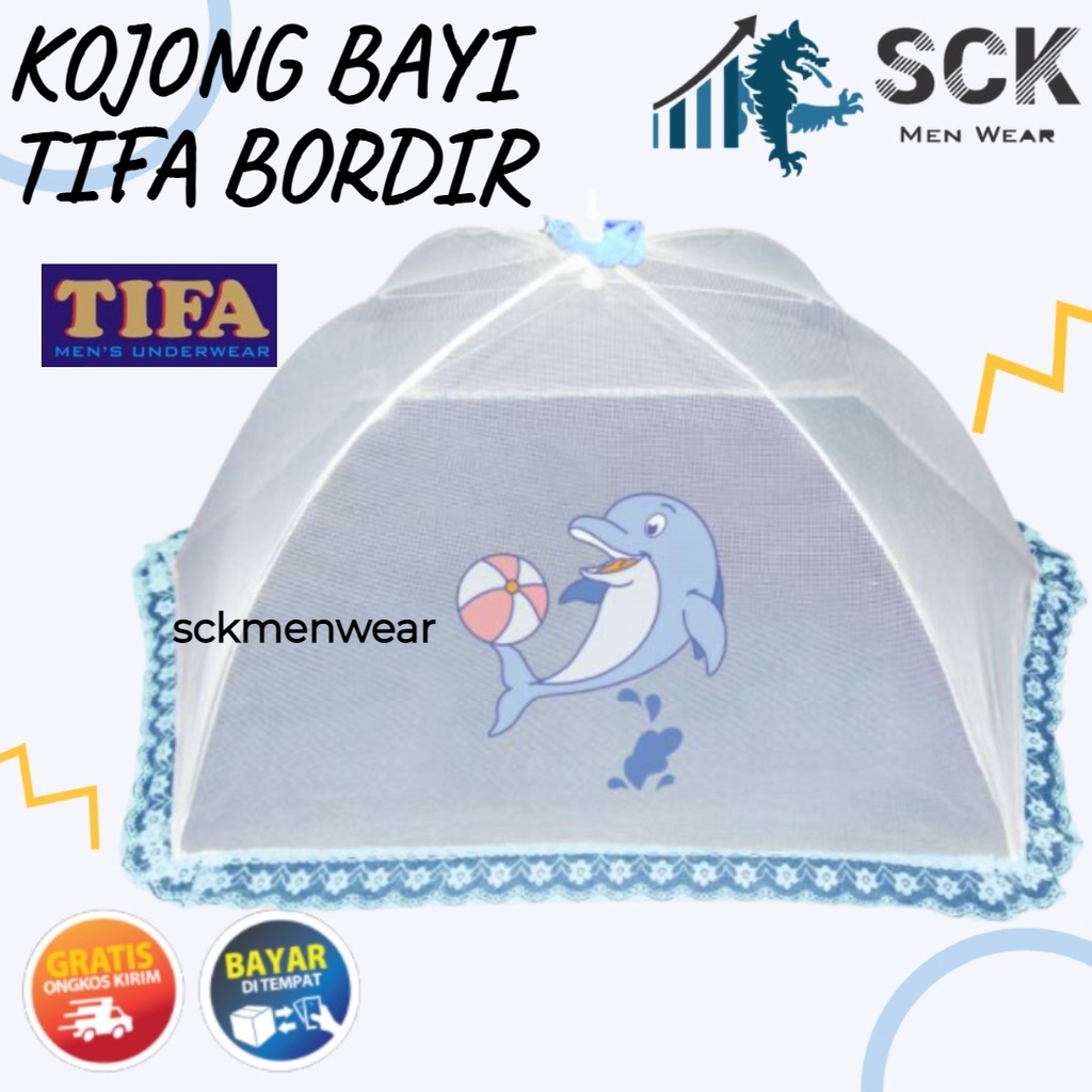 Kojong TIFA JUMBO Motif Bordir / Kelambu Bayi Halus / Pelindung Bayi Anti Nyamuk - sckmenwear GROSIR