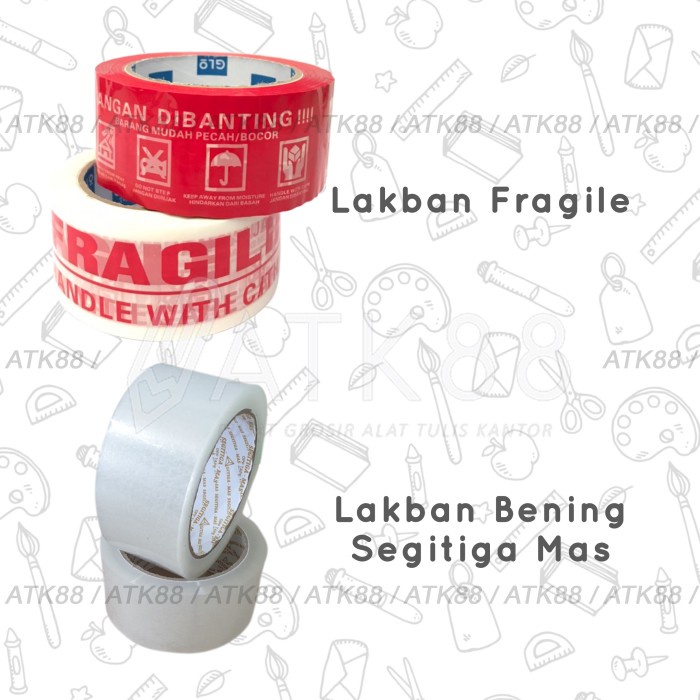 

Terlaris Paket Lakban (6 Pcs Lakban Bening Segitigamas + 2 Pcs Lakban Fragille)