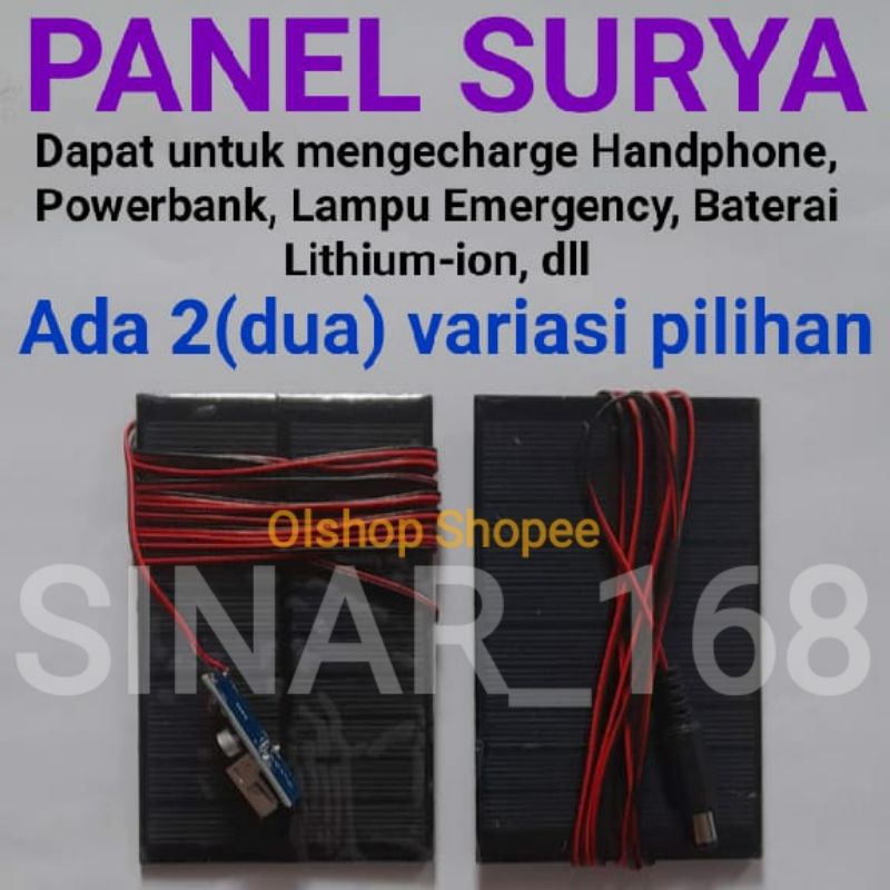 Panel Tenaga Surya Mini (Panel Solar Cell) 6V ~ 1.08WP + Modul stabilizer.