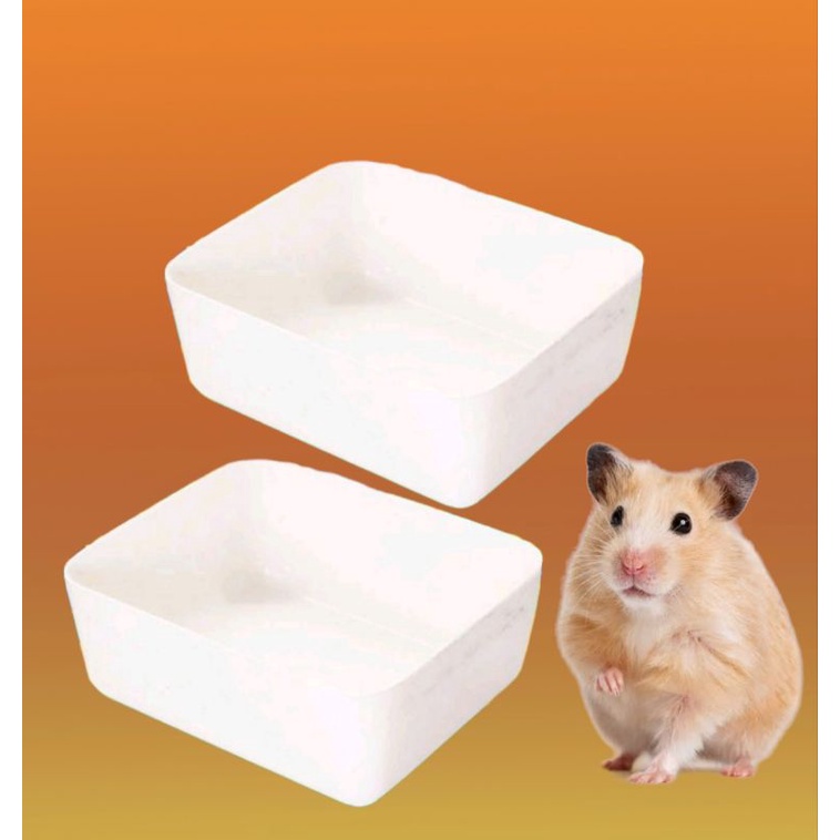 TEMPAT MAKAN HAMSTER KOTAK Tempat Makan Hamster Tempat Mandi Hamster Tempat Tidur