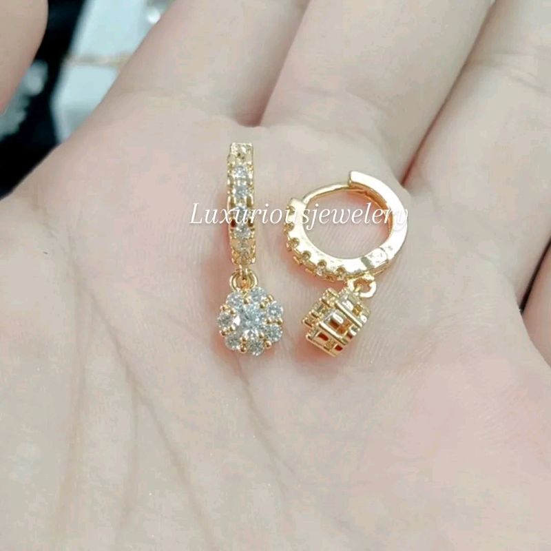 Anting Rhodium premium model klip juntai