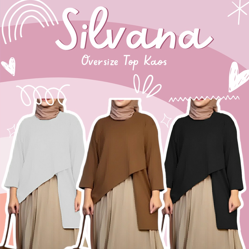 [CYC | COD] REAPICT | Kaos Basic Oversize Silvana Blouse XXL | Cotton Combed | Atasan Trend Wanita Murah Best Seller