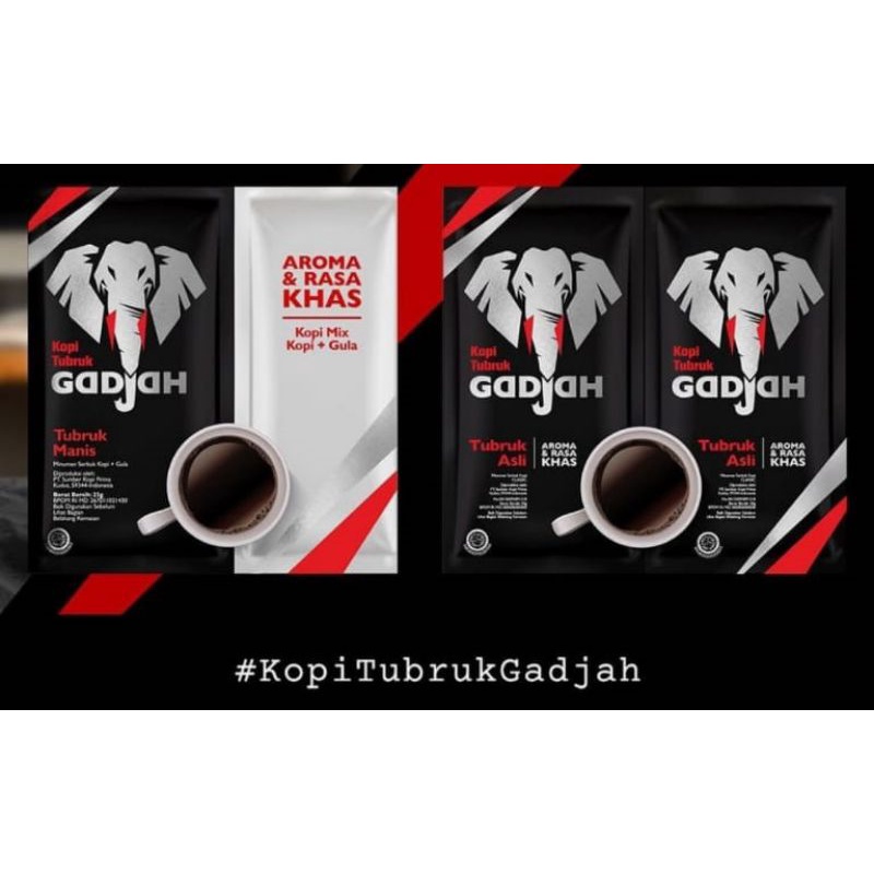 

kopi tubruk gajah mix gula 10sachet @25gr