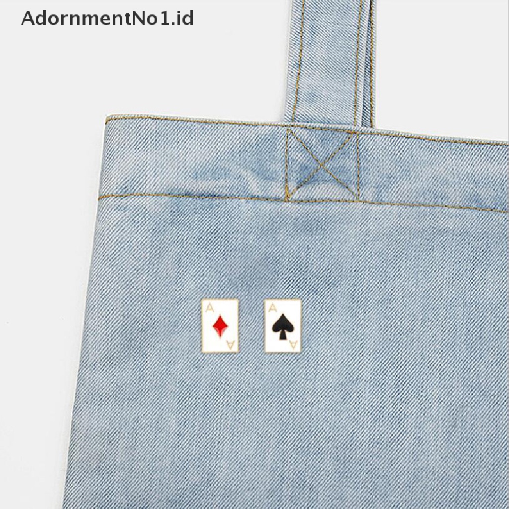 [AdornmentNo1] 4/8pcs Enamel Poker Bros Kecil Poker Manset Pin Kerah Lencana Perhiasan [ID]