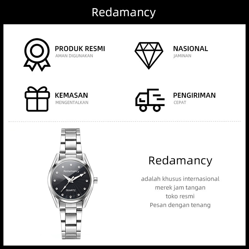 Redamancy Original Jam Tangan Wanita Watch Casual Quartz Arloji putih tahan air