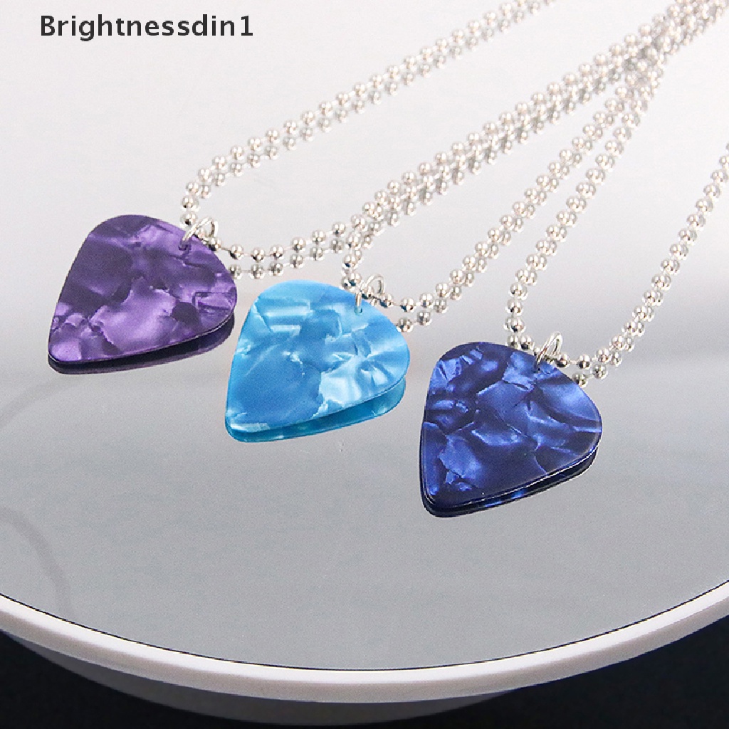 [Brightnessdin1] 1pcs Kalung Pick Gitar Kalung Liontin Ruby Berbentuk Hati Untuk Fans Frie Boutique