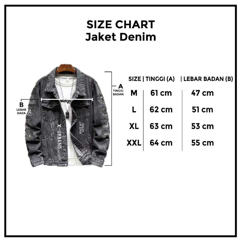 Dhozen Jaket Denim Dragon - Peace Out Haters