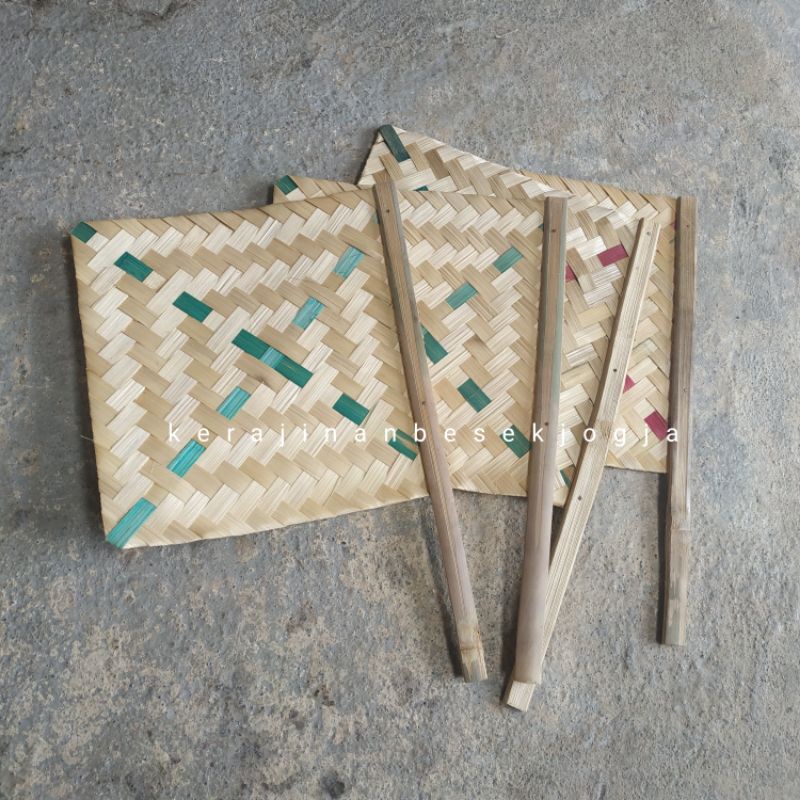 (K04) KIPAS SATE kipas bambu kipas sate kipas anyaman bambu kerajinan tangan kerajinan bambu jogja