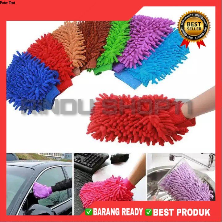 (RS)Sarung Tangan Cendol Microfiber / Kain Lap Pembersih 2 Sisi / Lap Cuci Motor Mobil / Kain Bersih Bersih Dapur Serbaguna