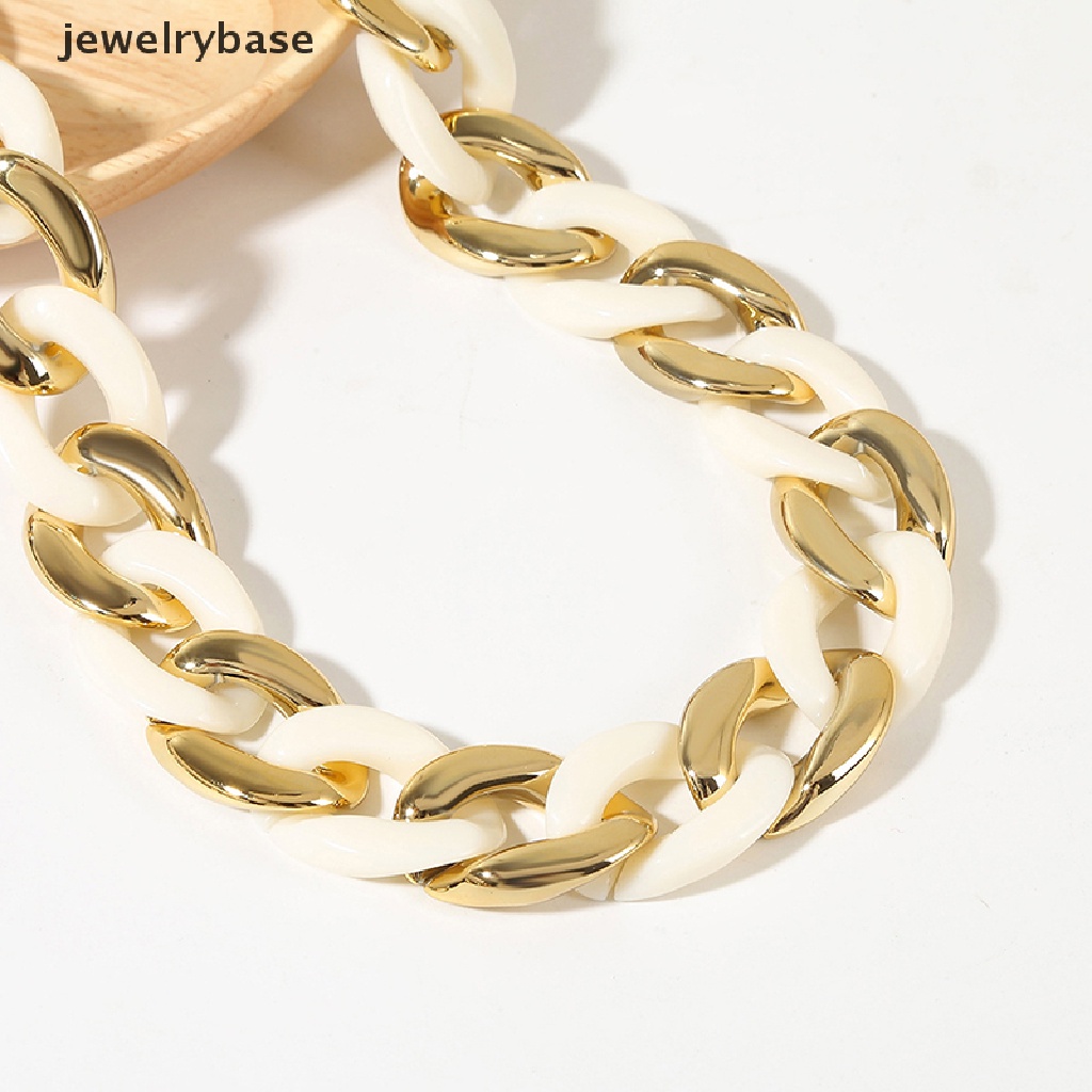 [jewelrybase] Akrilik Besar Chunky Tebal Choker Kalung Resin Kalung Perhiasan Retro Gaya Hip Hop Warna Tidak Luntur Resin Akrilik Kalung Ins Gaya Y2K Kalung Butik