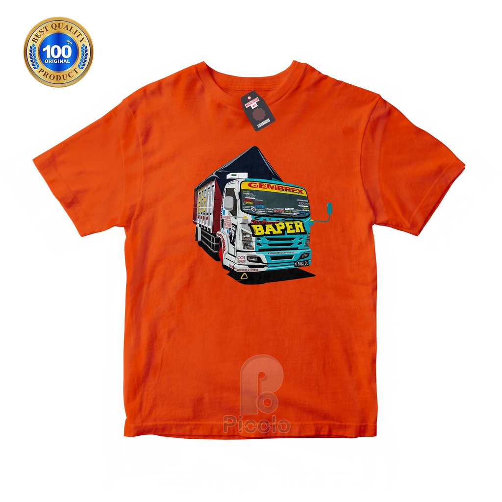 (FREE NAMA) BAJU KAOS ATASAN ANAK MOTIF TRUCK OLENG UNISEX Bahan COTTUN