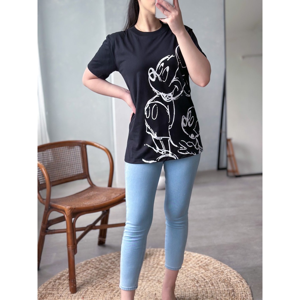 INFINITEE Kaos Wanita Remaja Bahan Katun Combed Lengan Pendek