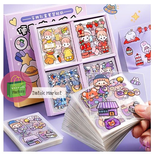 

STICKER MOMO WATERPROOF ISI 100 LEMBAR PER BOX MURAH STIKER LUCU KARAKTER KOREA