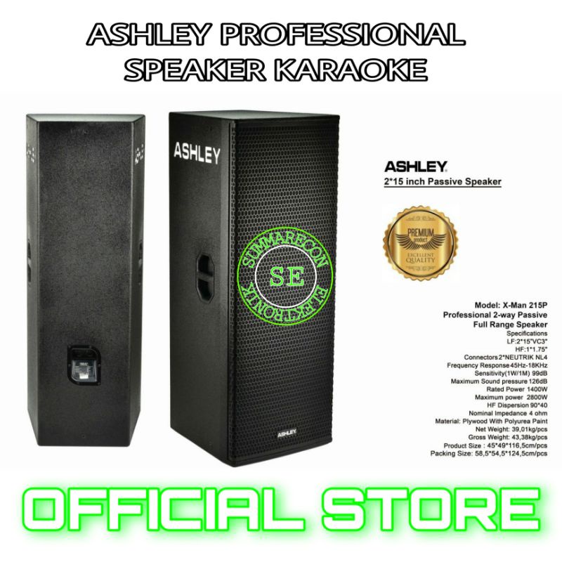 speaker double pasif 15 inch ashley xman 215p original speaker karaoke passive 15 inch