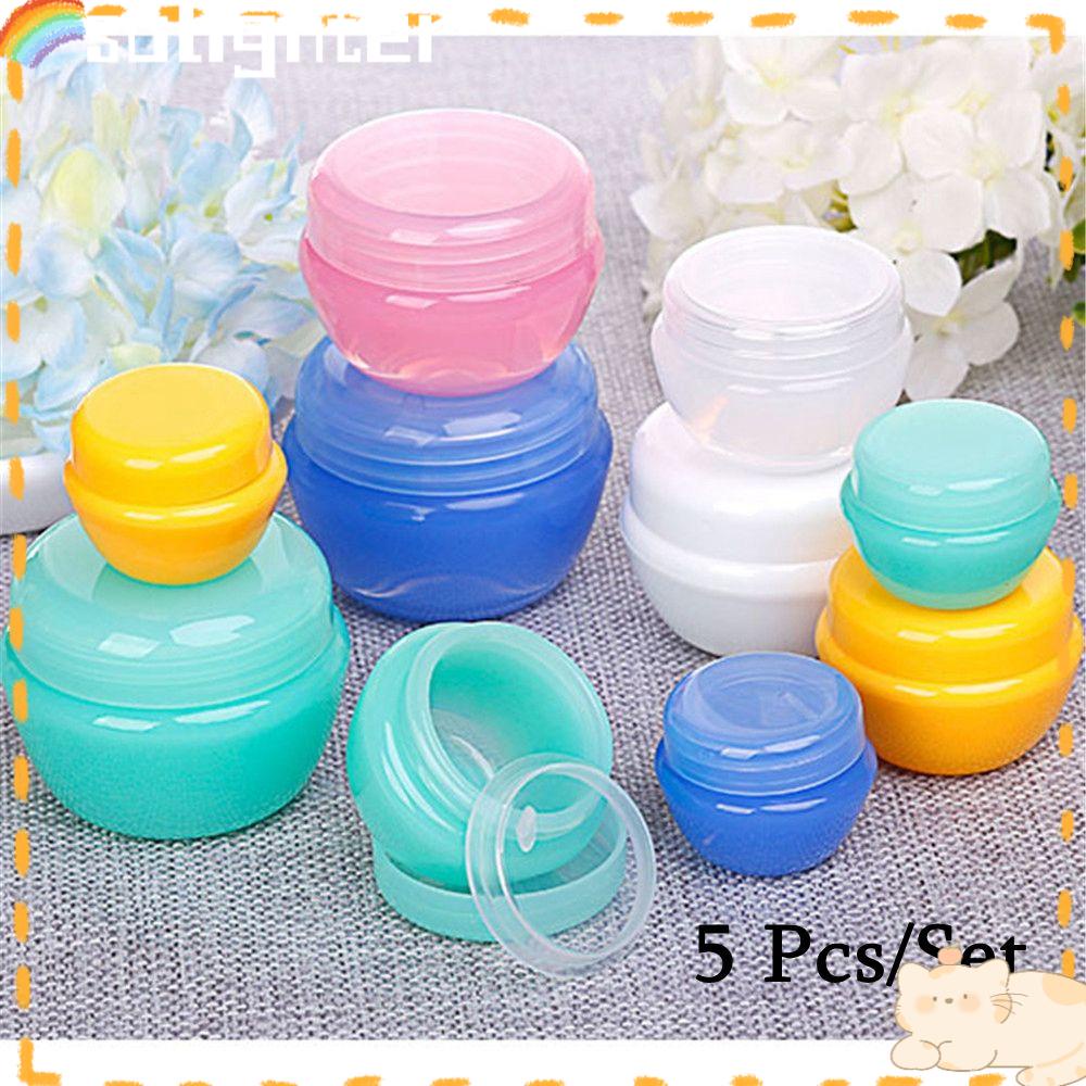 Solighter 5Pcs/lot 10g Pot Krim Wajah Portable Tempat Kosmetik Tutup Dalam Wadah Kosong