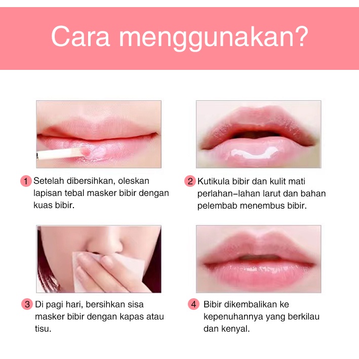 Masker Bibir Pemerah bibir Memperbaiki kulit mati di mulut / warna mulut kusam / perawatan mulut 10g Masker bibir perbaikan minyak mawar Untuk ibu hamil Mengelupas mulut/ Melembabkan bibir