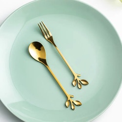 SENDOK GARPU TEH KOPI DESSERT / TEASPOON HANDLE DAUN