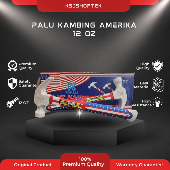 PALU KAMBING AMERIKA GAGANG FIBER USA 12 OZ YSK Claw Hammer Palu Martil Cungkil Paku