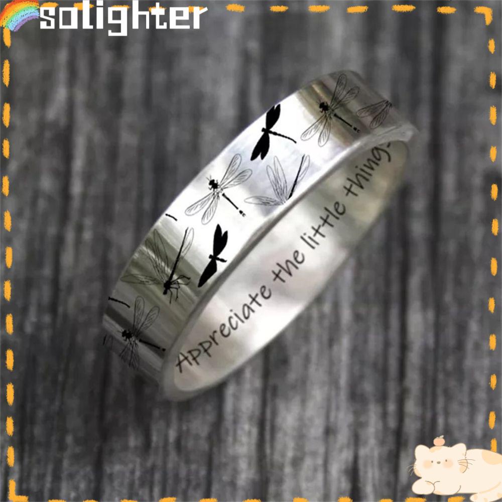 Solighter Capung Cincin Hadiah Vintage Gadis Remaja Pria Wanita Bohemian Handmade Hadiah Pernikahan