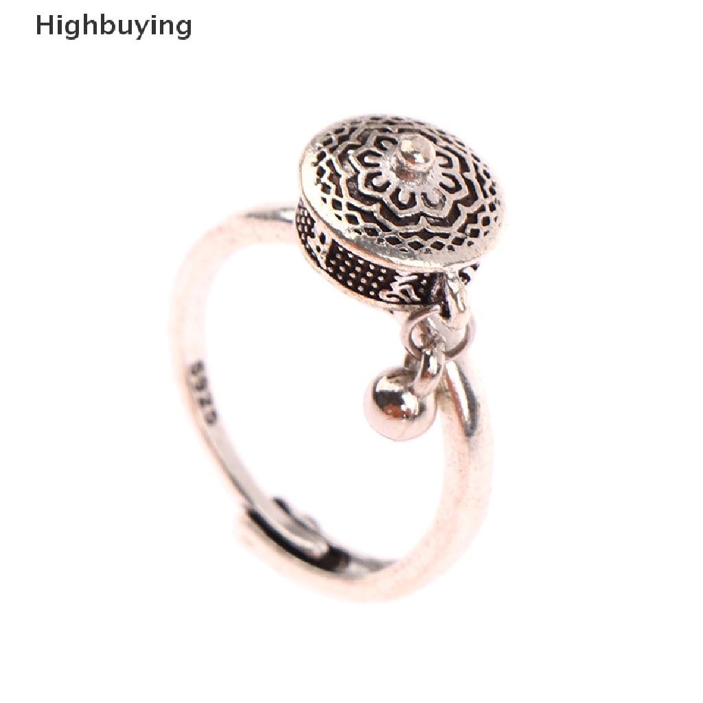 Hbid Buddhist Doa Tibet Roda Cincin Keberuntungan Cakra Cincin Lotus Bunga Cincin Terbuka Adjustable Rotag Rings Hadiah Glory