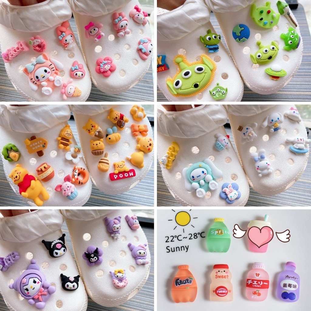 @shinydiy Seri Kartun crocs Jibbitz Charm Tombol DIY Aksesoris Untuk Sepatu Gesper Sepatu Aksesoris Shoe Decoration | asesoris wanita｜crocs jibbitz