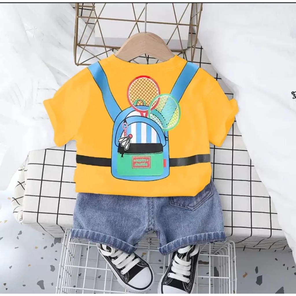 BISA BAYAR DITEMPAT/SETELAN BAJU ANAK LAKI-LAKI/PROMO KAOS ANAK CELANA JEANS TERLARIS BISA PILIH WARNA 1-5 TAHUN