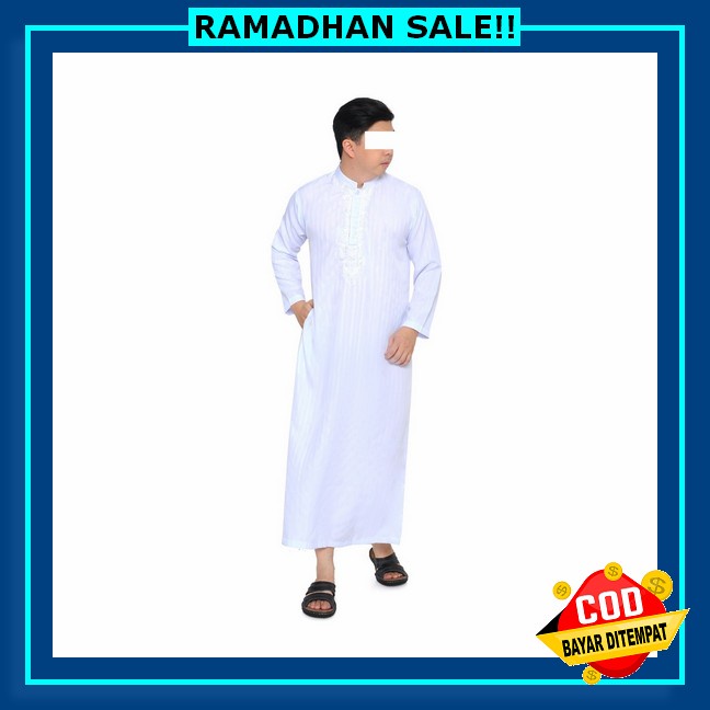 Jubah Pria Lebaran Terbaru 2023 Gamis Pria Cowok Jubbah Model Muslim Dewasa Lengan Panjang Baju Gami