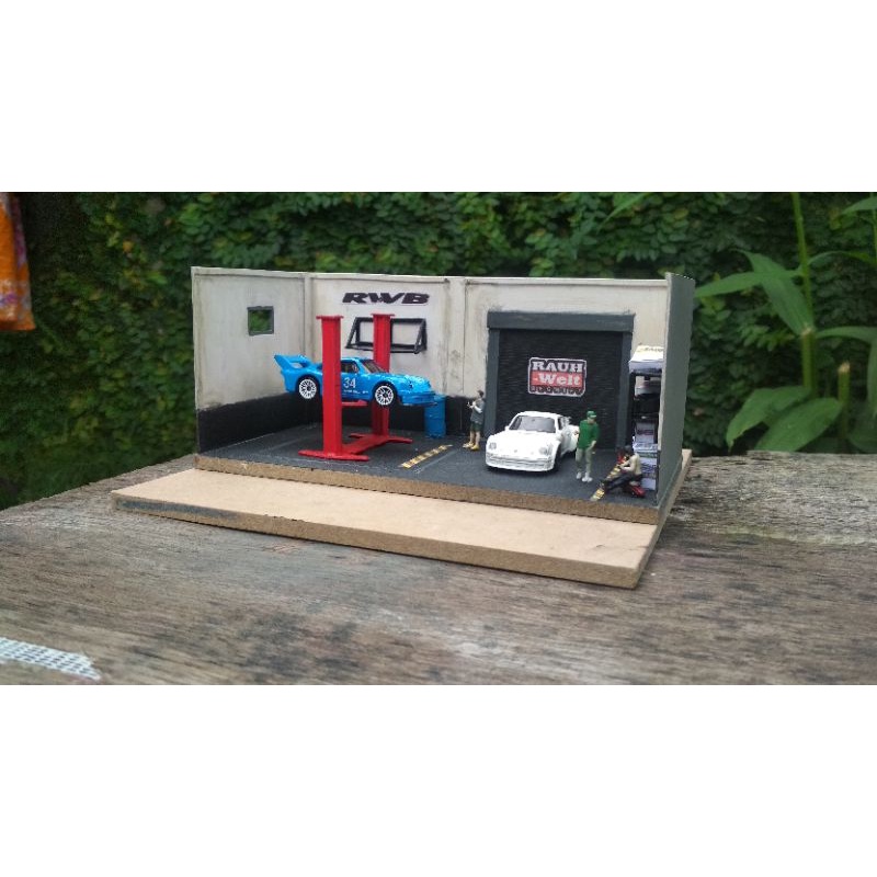 Diorama Diecast Hotwheels Mini RWB Garage