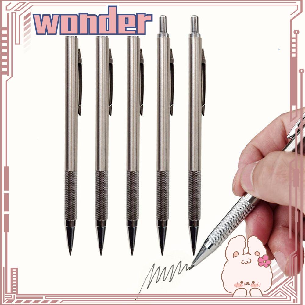 Wonder Pensil Otomatis Stationey Kantor Menggambar Sketsa Stainless Steel 0.3/0.5/0.7/0.9/1.3/2.0/3.0mm Pensil Mekanik