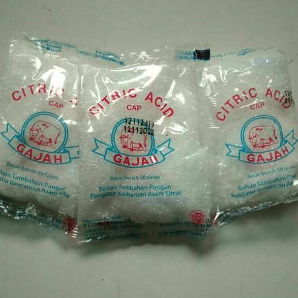 ♠ Citrid acid citrun cap gajah 1 pak/20 bks ➣