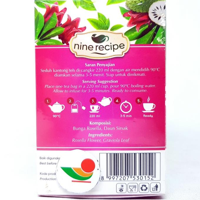 

NINE RECIPE ROSELLA TEA 24gr | GRAVIOLA LEAF | DAUN TEH CELUP KANTUNG tab02