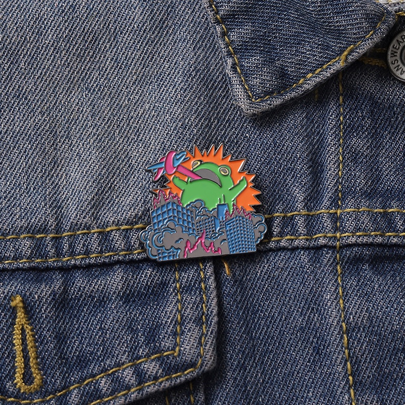 Enamel Lak Katak Bros Kota Ledakan Lencana Mengerikan Amphibia Lapel Pin Hadiah Untuk Teman Kostum Aksesori