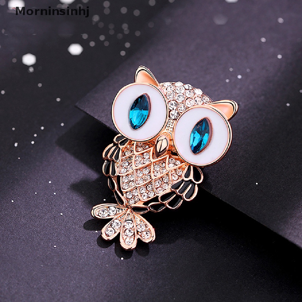 Mornin Fashion Halus Burung Hantu Bros Korea Alloy Berlian Imitasi Hewan Bros Pin Perhiasan id