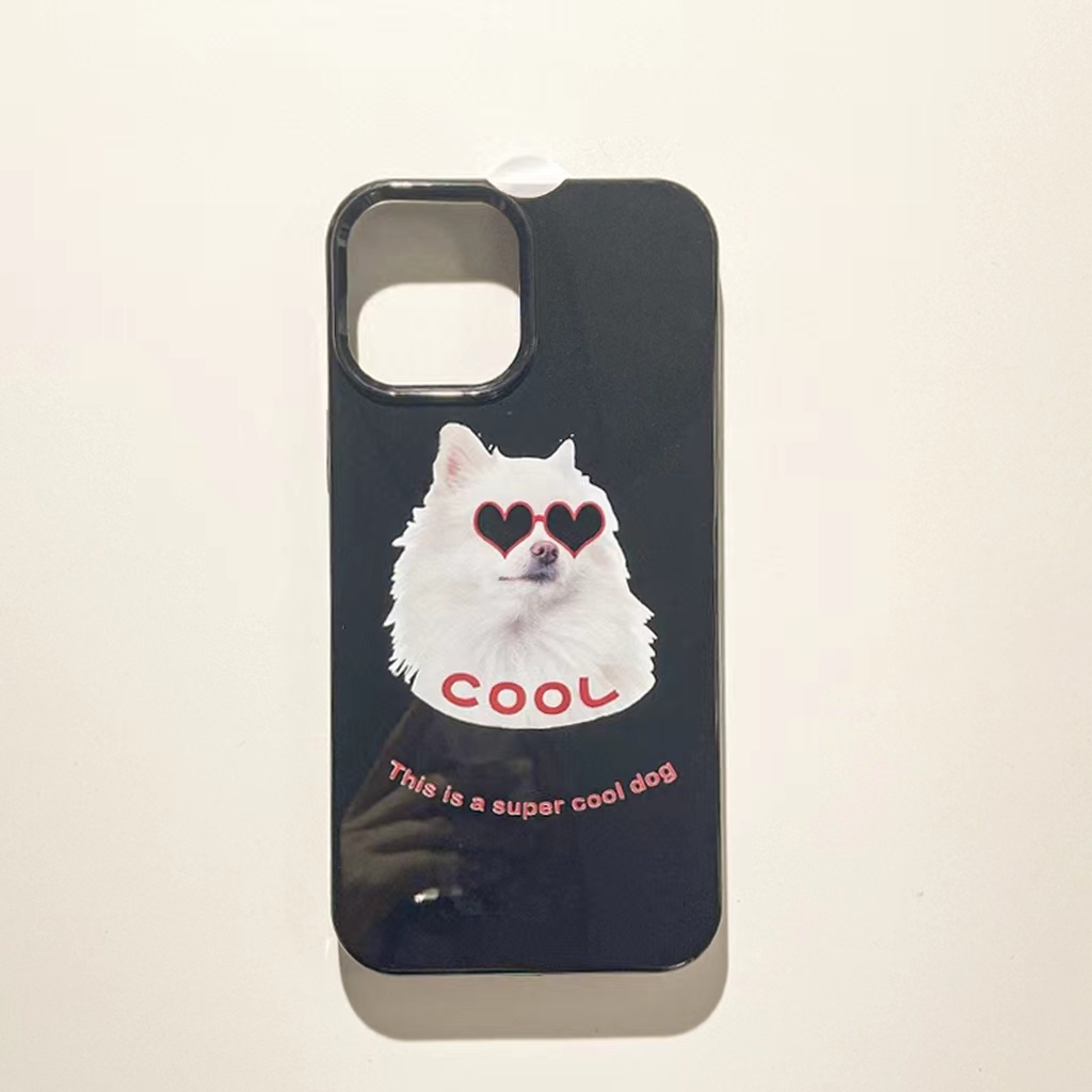 IPHONE Ins Pola Puppy Cocok Untuk Iphone14 14pro 14plus 13 13mini 13pro 13prm iPhone12 7Plus 8Plus Xr XS 13 12mini Pro Max TPU Empat Sudut Casing Ponsel Tahan Guncangan