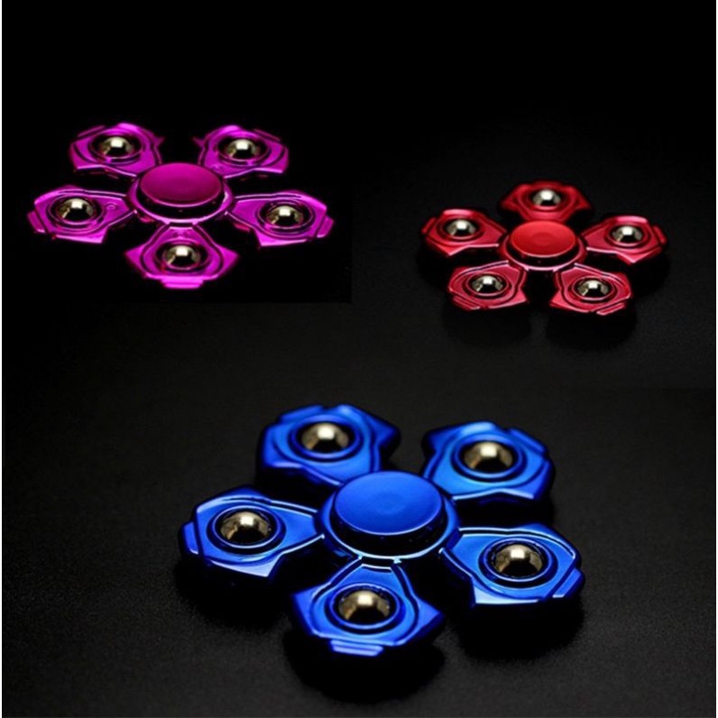 Mainan pemintal dekompresi lima manik delapan manik berlapis logam logam gelisah baru