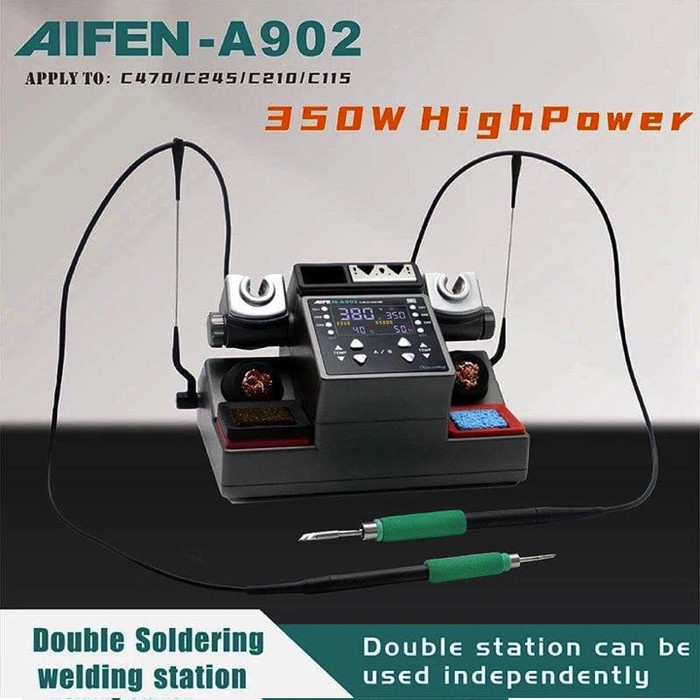 SOLDER STATION AIFEN A902 C210 + C245 DOUBLE GAGANG ORIGINAL
