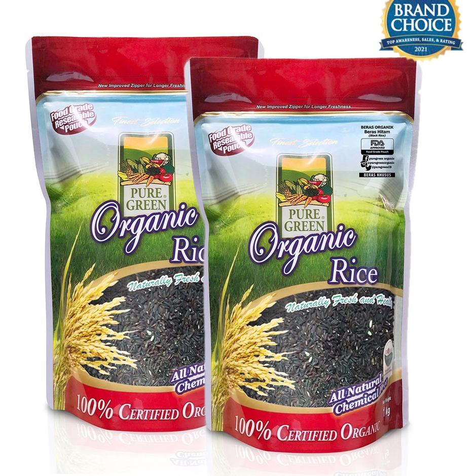 

☞ Puregreen Organic Rice Beras Organik Beras Hitam (Black Rice) Paket 2 x 1 kg ➤