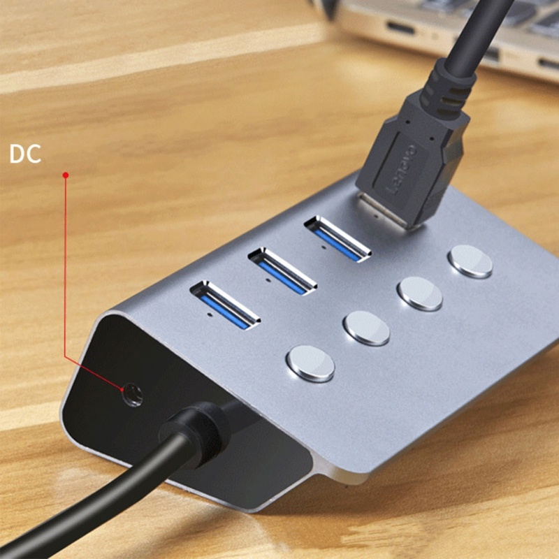 Zzz Hub Multi port USB3.0 Dengan Saklar Power On Off USB Splitter Hub Expander Adapter