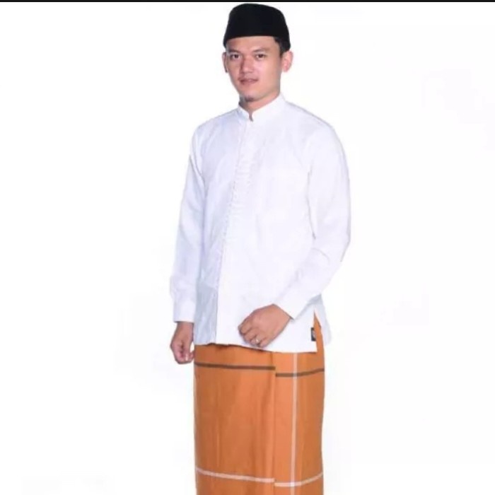 pStore88 - Baju Koko Atlas Lengan Panjang-Baju Muslim Atlas Original-Koko Putih 3939