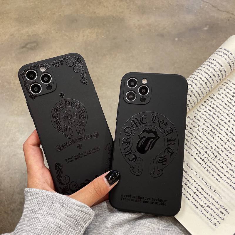 Fashion Chrome Hearts Soft Case HP iP iPhone 11 12 Mini 13 Pro Max 7 8 + Plus SE 2020 X XR SE 2020 XS Max Black Frosted Casing Apple