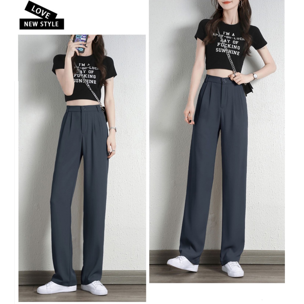 Celana Panjang Setelan Wanita / Highwaist Fashion Celana Setelan Wanita Krem /Abu abu / Hitam