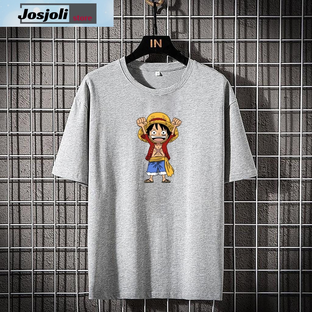 JOSJOLI_STORE/Baju Oblong Luffy Angkat Tangan/Atasan Pria Dewasa Lengan Pendek/L XL