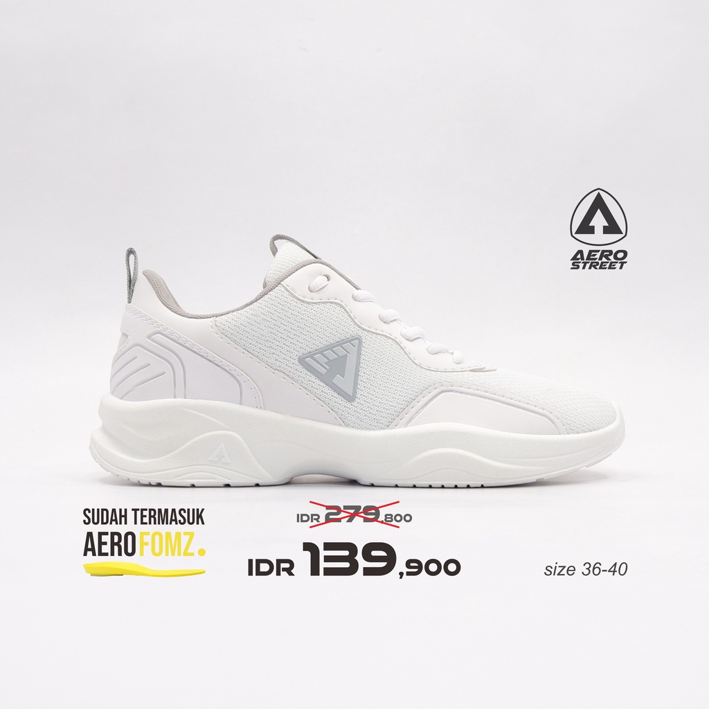 Aerostreet 36-40 Jennie Putih  - Sepatu Sneakers Casual Pria Wanita Aero Street  21II16
