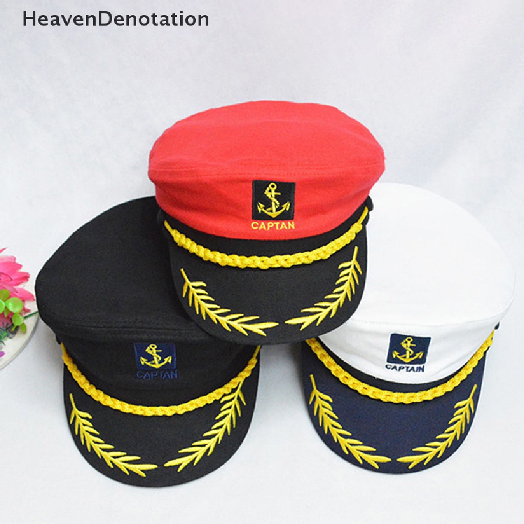 [HeavenDenotation] Topi Militer Yacht Dewasa Boat Skipper Kapal Pelaut Kapten Kostum Hat HDV