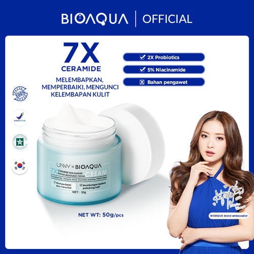 BIOAQUA 7X Ceramide Skin Barrier Repair Moisturizer Cream 50g Pelembab Wajah Cream Pemutih Wajah Day