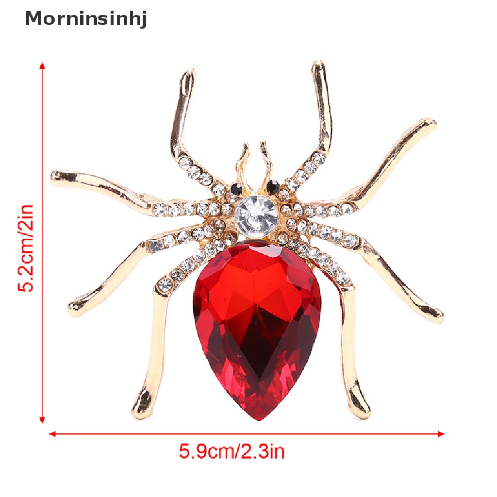 Mornin Fashion Lady Kristal Spider Pin Bros Dekorasi Korsase Lencana Perhiasan Hadiah id