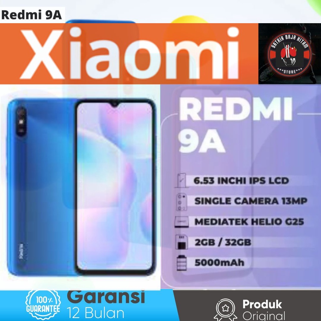 XIAOMI REDMI 9A RAM 2GB ROM 32GB GARANSI RESMI