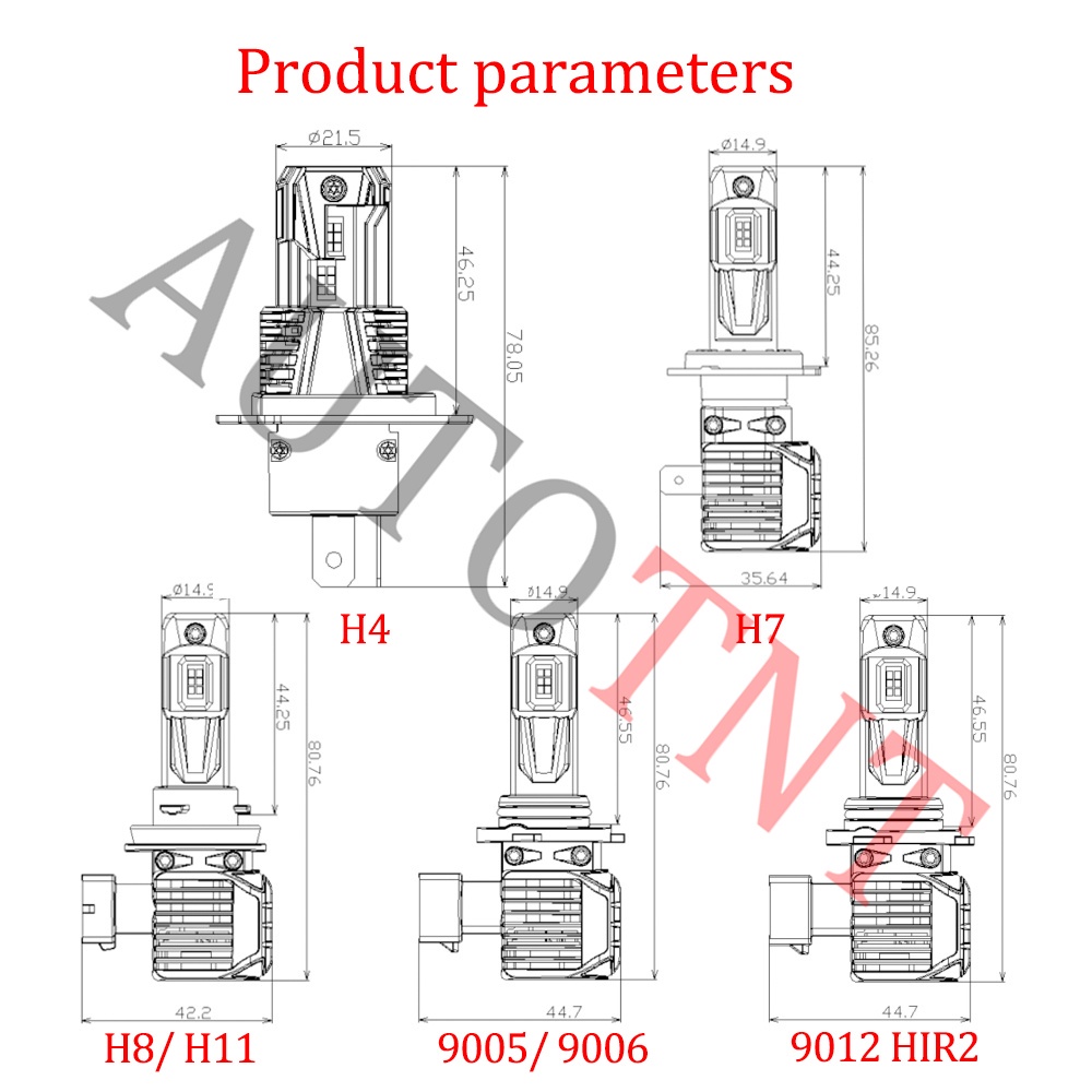 Autotnt 2pcs Kualitas Tinggi 90W 16000LM M5S Lampu Mobil LED H4 H7 H11 Canbus Bulbs 9005 9006 9012 HB2 HB3 HB4 Fog Lamp Light